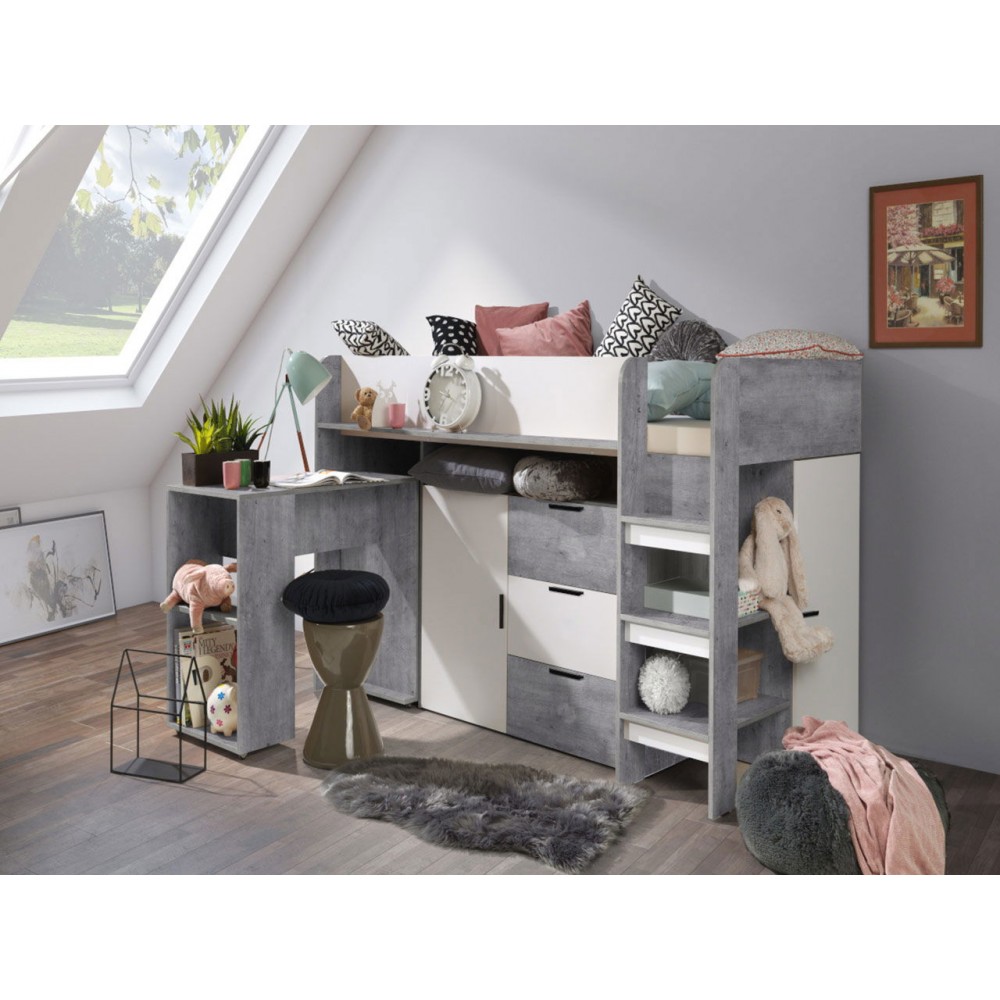 Πολυλειτουργικό κρεβάτι Konkret I-Gkri-Leuko