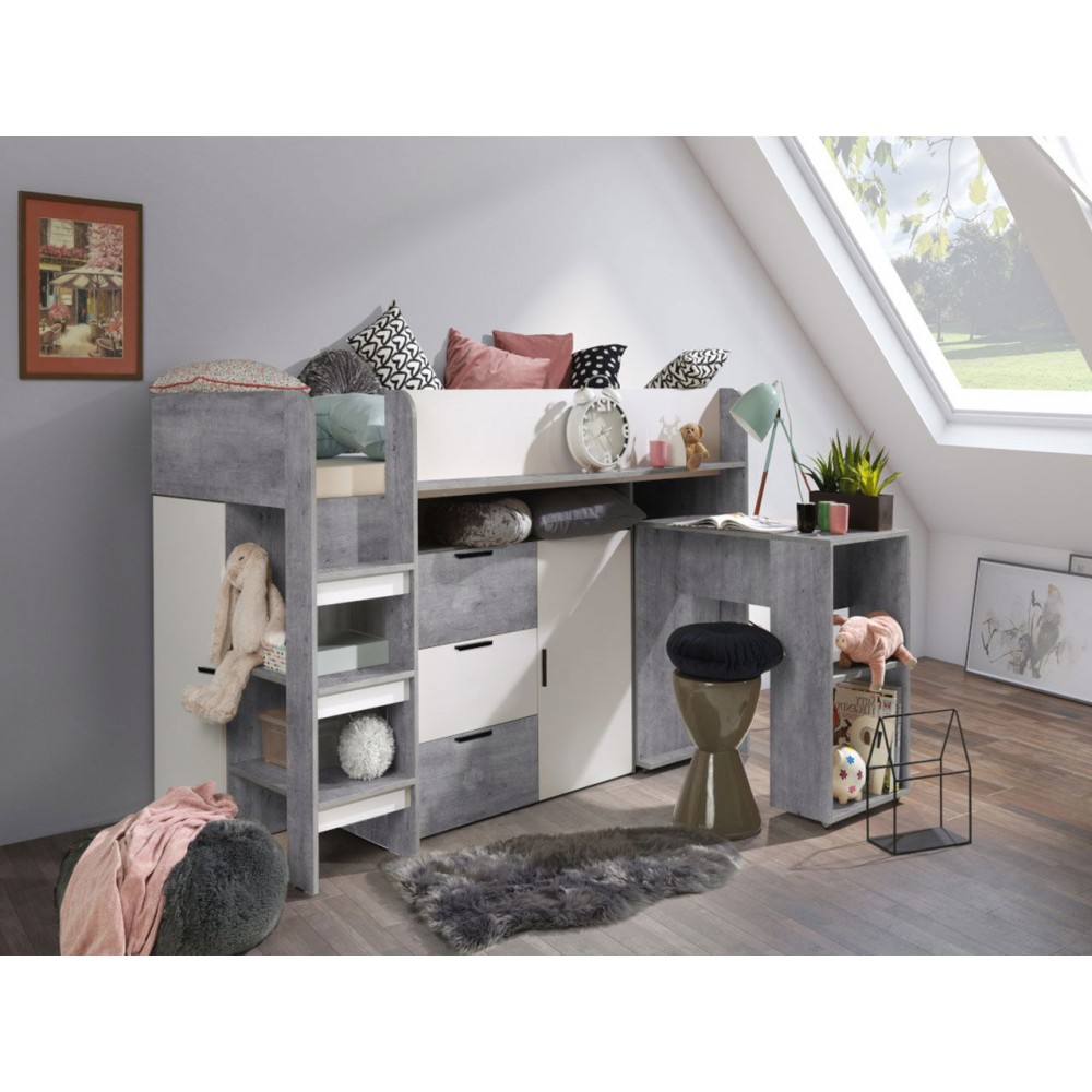 Πολυλειτουργικό κρεβάτι Konkret I-Gkri-Leuko