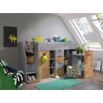 Πολυλειτουργικό κρεβάτι Konkret III-Gkri-Fusiko-Αριστερή