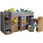 Πολυλειτουργικό κρεβάτι Konkret III-Gkri-Fusiko-Αριστερή