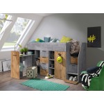 Πολυλειτουργικό κρεβάτι Konkret III-Gkri-Fusiko-Δεξιά