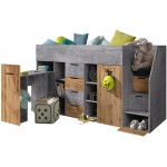 Πολυλειτουργικό κρεβάτι Konkret III-Gkri-Fusiko-Δεξιά