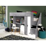 Πολυλειτουργικό κρεβάτι Konkret XIV-Gkri-Leuko