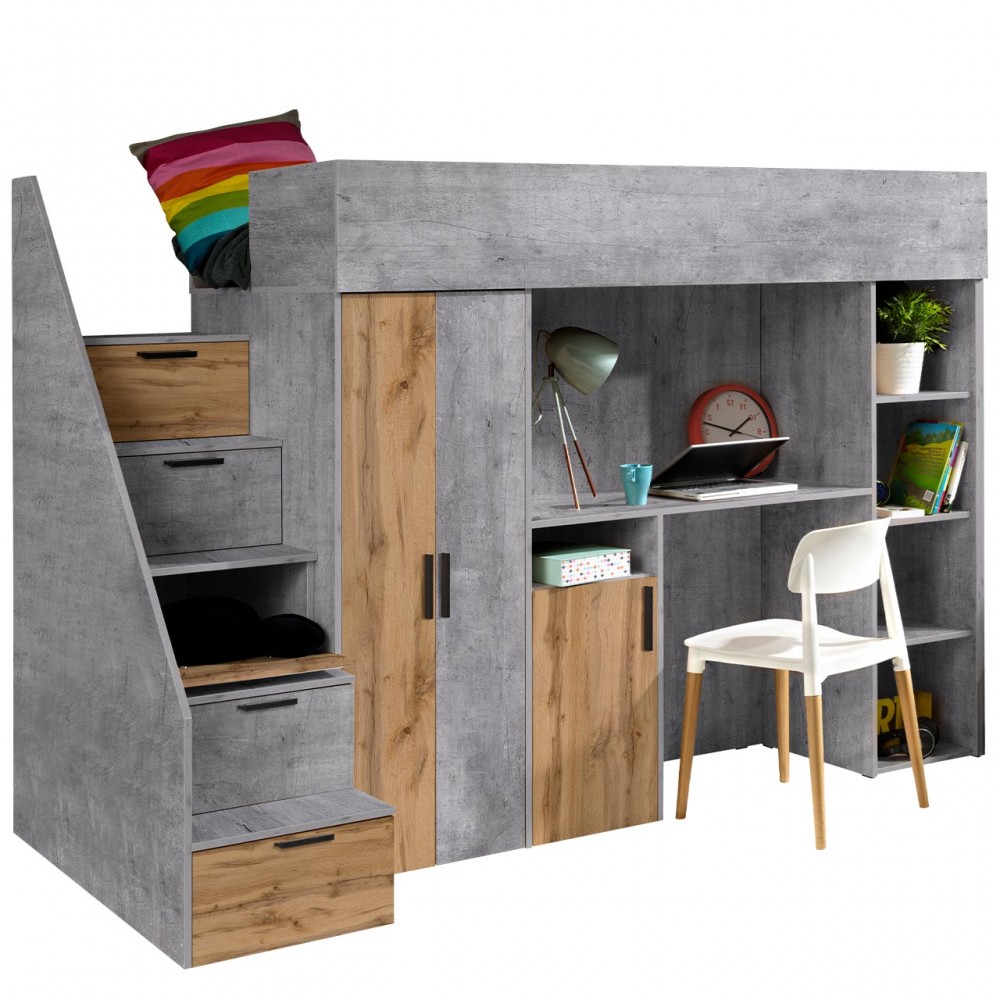 Πολυλειτουργικό κρεβάτι Konkret XIV-Gkri-Fusiko