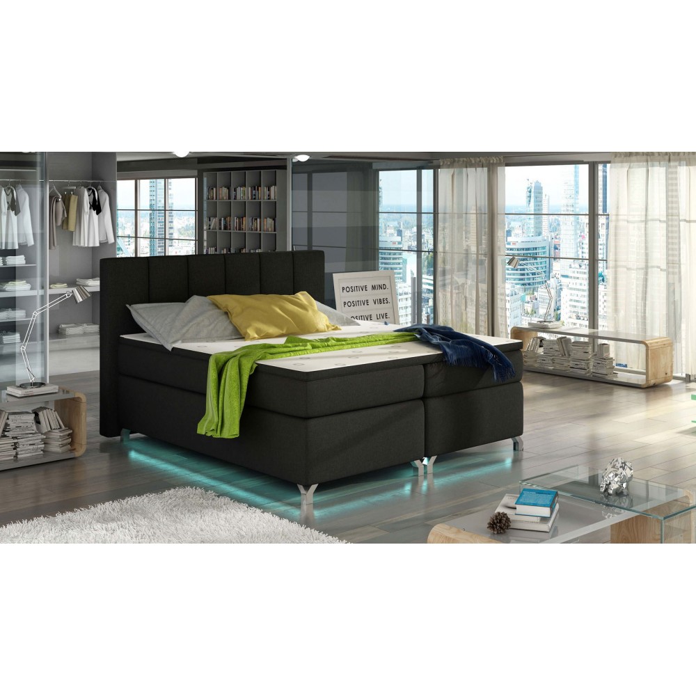 Επενδυμένο κρεβάτι Basel Led-Mauro-180 x 200