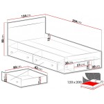 Κρεβάτι Pixel-120 x 200