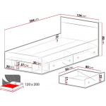 Κρεβάτι Pixel-120 x 200