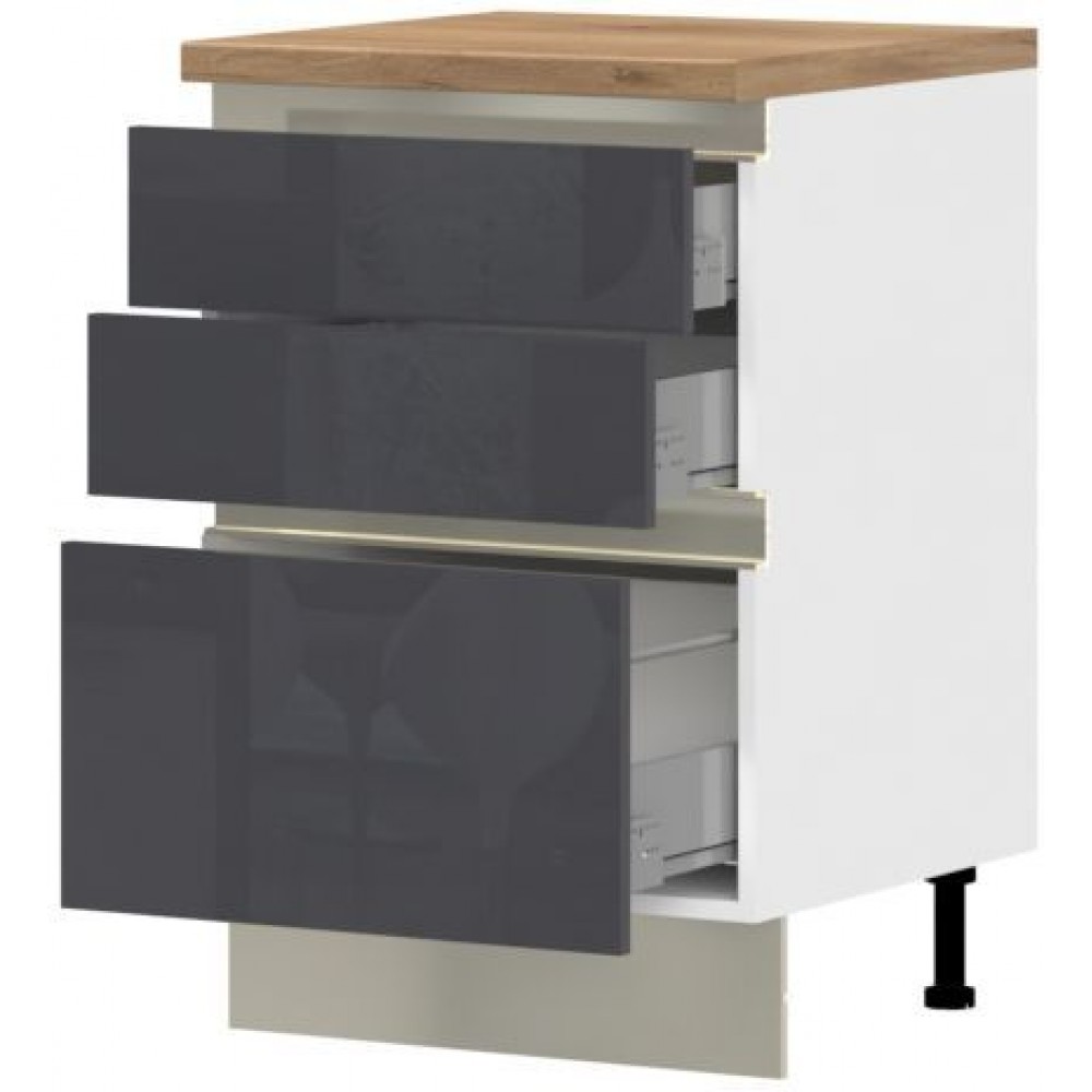 Επιδαπέδιο ντουλάπι Trinity R60-3M BOX-Anthraki Gualistero