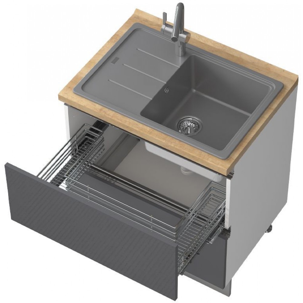 Επιδαπέδιο ντουλάπι νεροχύτη Trinity R80-2MZ-Anthraki Gualistero