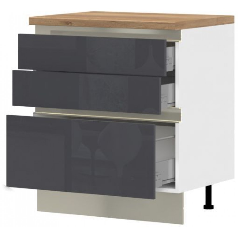 Επιδαπέδιο ντουλάπι Trinity R80-3M BOX-Anthraki Gualistero