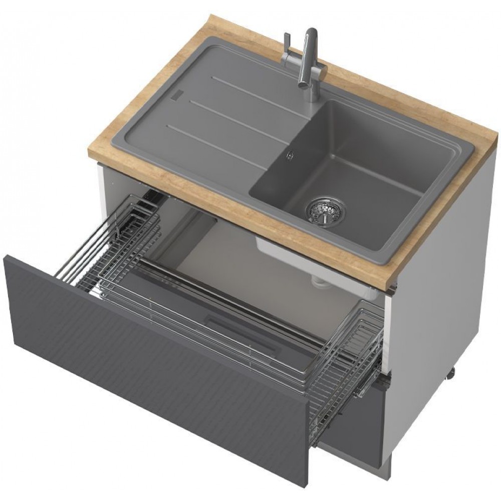 Επιδαπέδιο ντουλάπι νεροχύτη Trinity R90-2MZ-Anthraki Gualistero