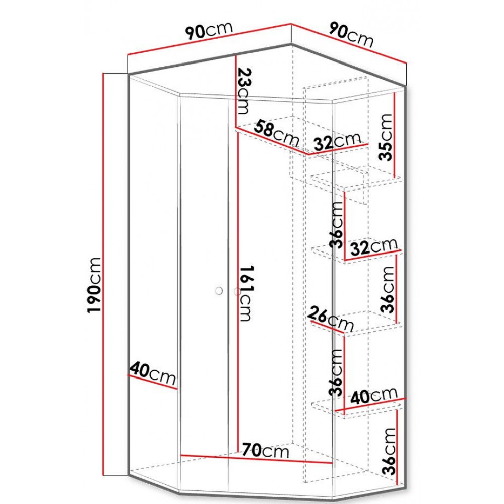 Γωνιακή ντουλάπα Pixel