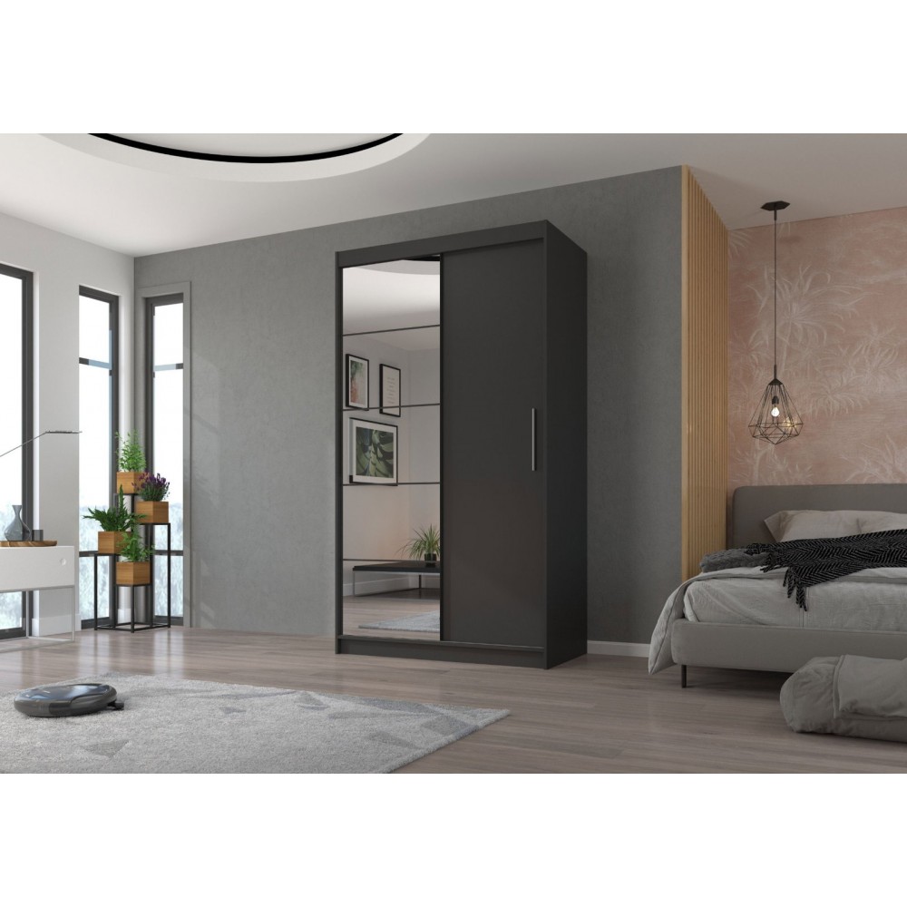 Ντουλάπα Zaist 120 συρόμενη-Anthraki 120x59x215