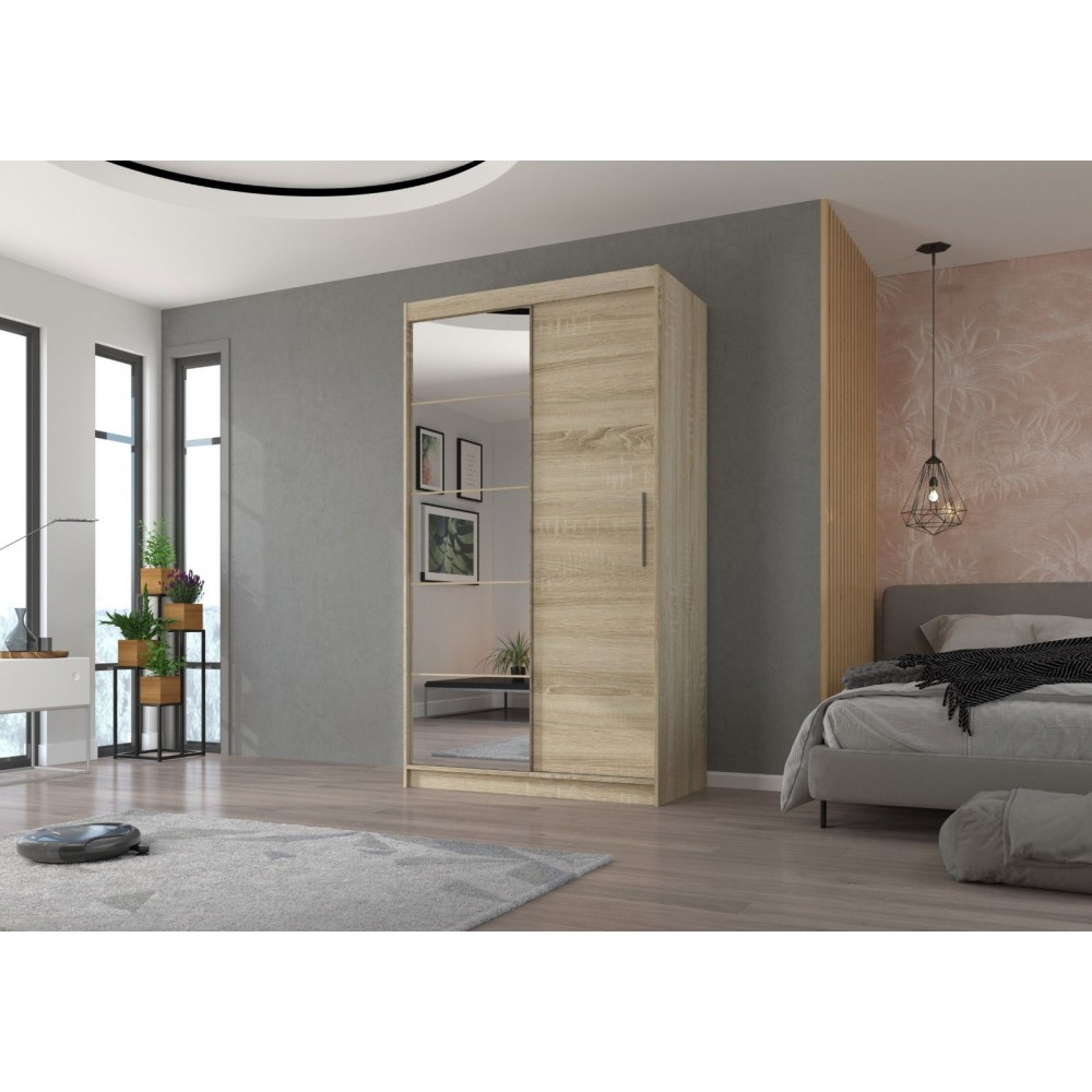 Ντουλάπα Zaist 120 συρόμενη-Fusiko 120x59x215