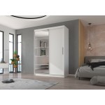 Ντουλάπα Zaist 150 συρόμενη-Leuko 150x59x215