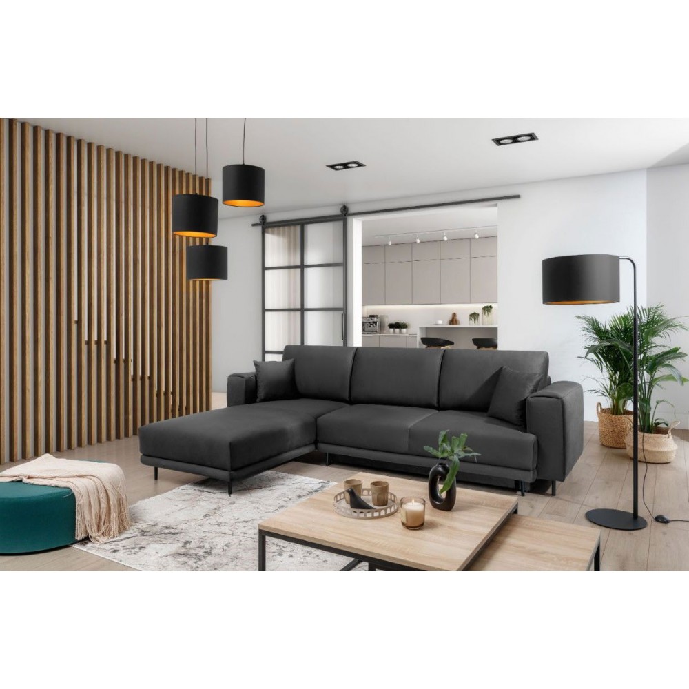 Γωνιακός καναπές Kante-Gkri Skouro-Αριστερή