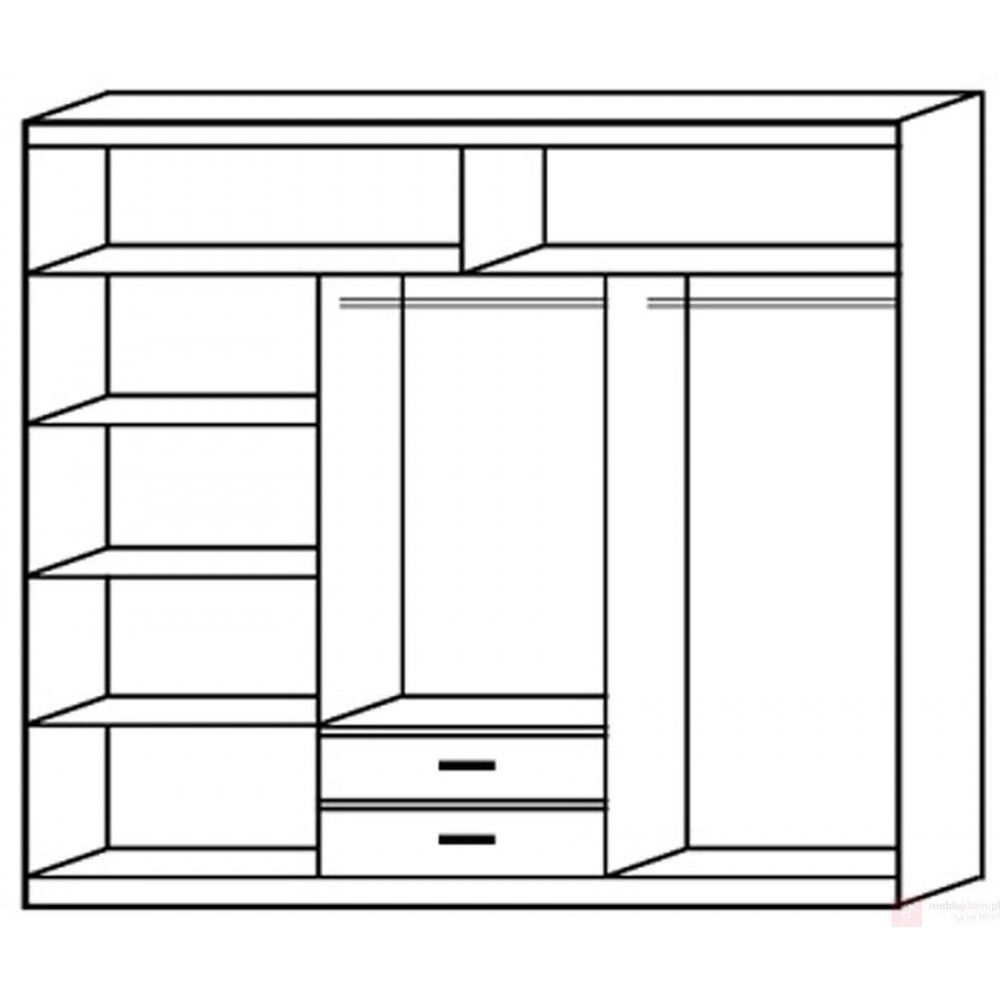 Ντουλάπα Zaist plus συρόμενη-Anthraki 235x59x215