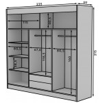 Ντουλάπα Zaist plus συρόμενη 235x59x215