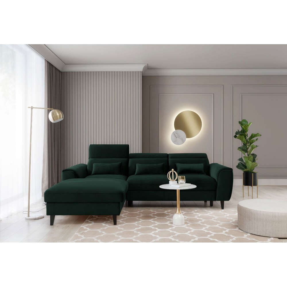 Γωνιακός καναπές Fornal-Prasino-Αριστερή