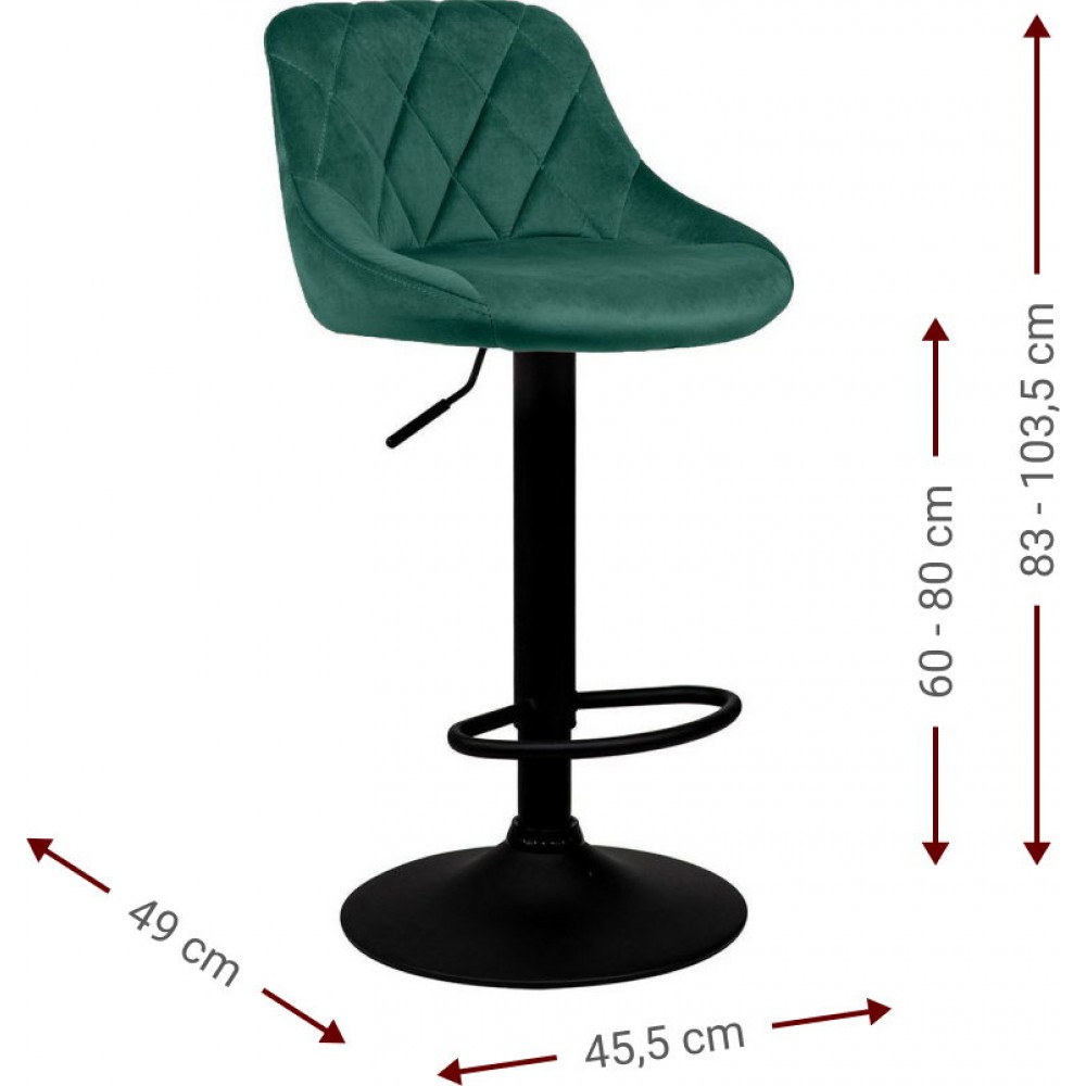 Σκαμπό μπαρ Velluto 45.5x49x103.5