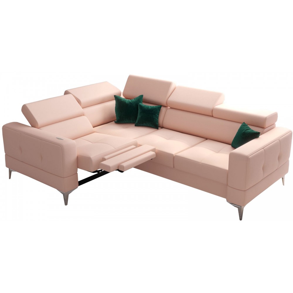 Γωνιακός καναπές Milo LTHR-Roz-Αριστερή