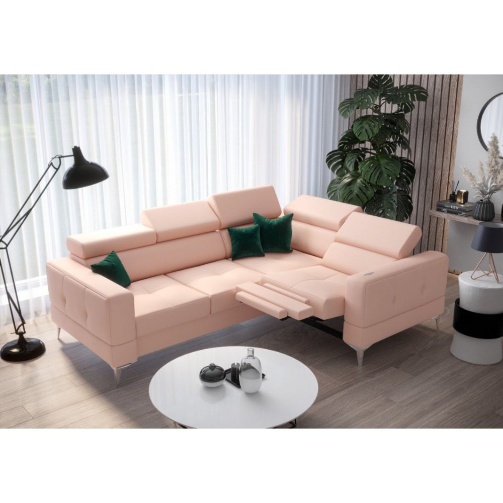 Γωνιακός καναπές Milo LTHR-Roz-Δεξιά