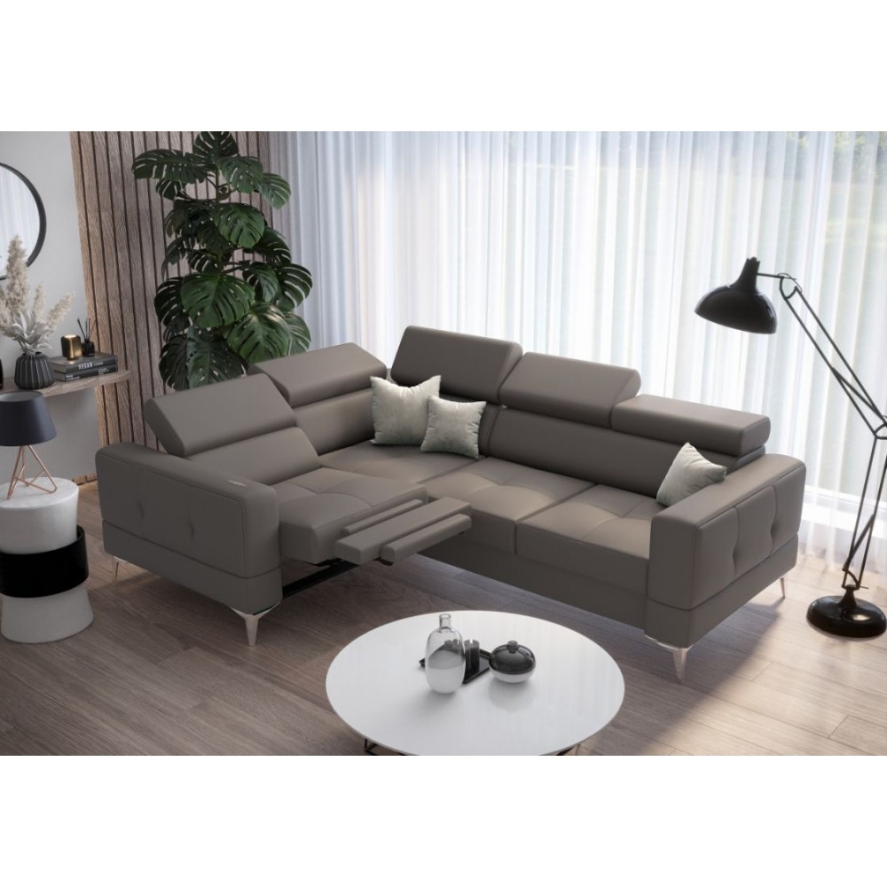 Γωνιακός καναπές Milo LTHR-Gkri-Αριστερή