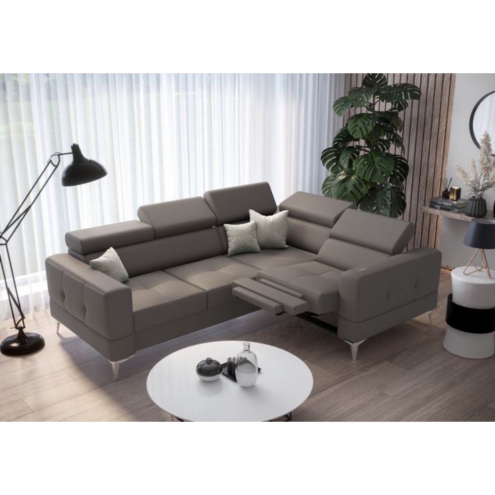 Γωνιακός καναπές Milo LTHR-Gkri-Δεξιά