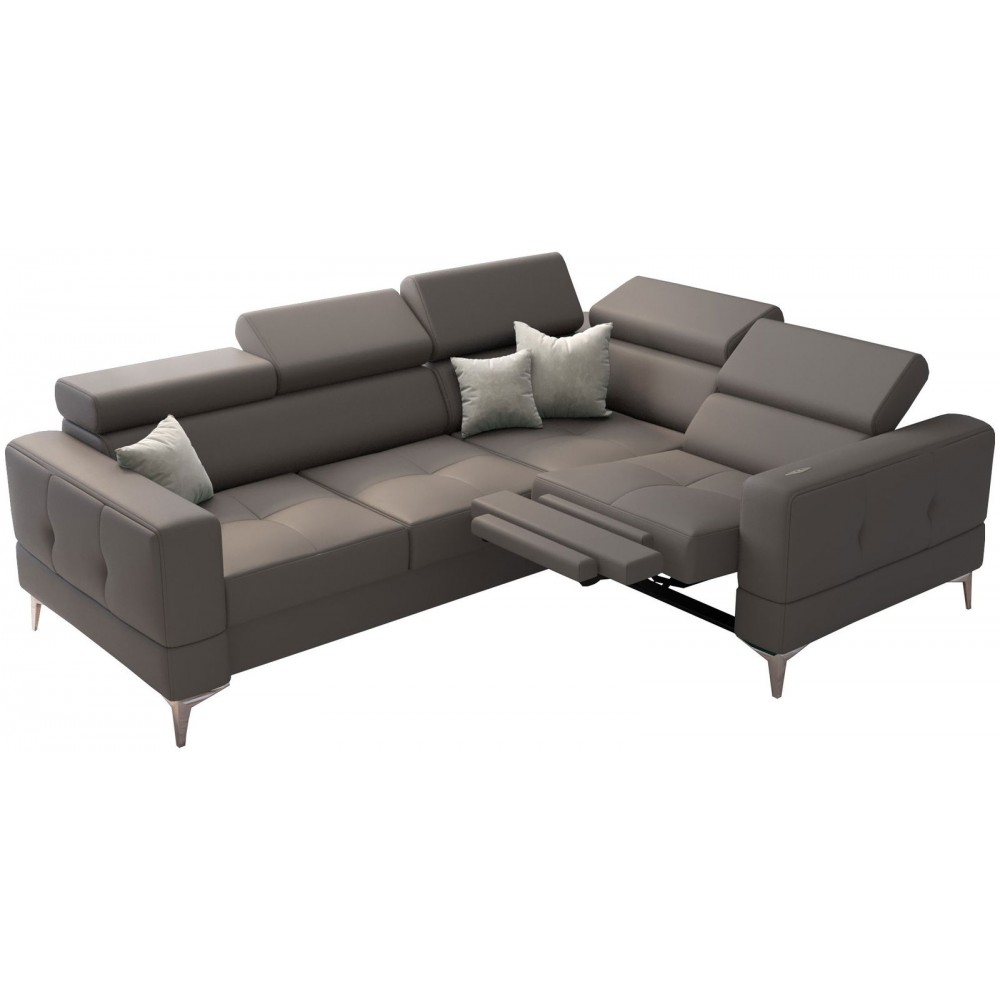 Γωνιακός καναπές Milo LTHR-Gkri-Δεξιά