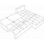 Γωνιακός καναπές Leeds-Gkri-Leuko