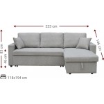 Γωνιακός καναπές Vancouver-Gkri Anoixto