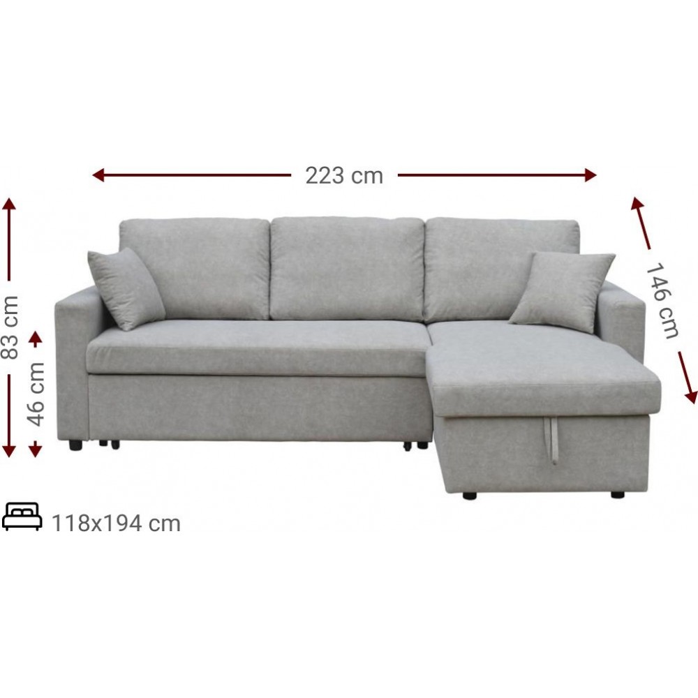 Γωνιακός καναπές Vancouver-Gkri Skouro