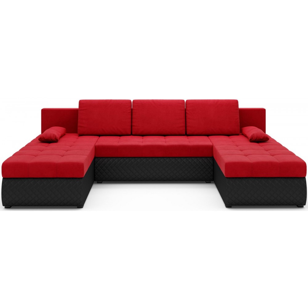 Γωνιακός καναπές Malaga-Kokkino-Mauro