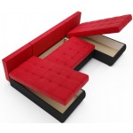 Γωνιακός καναπές Malaga-Kokkino-Mauro