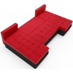 Γωνιακός καναπές Malaga-Kokkino-Mauro