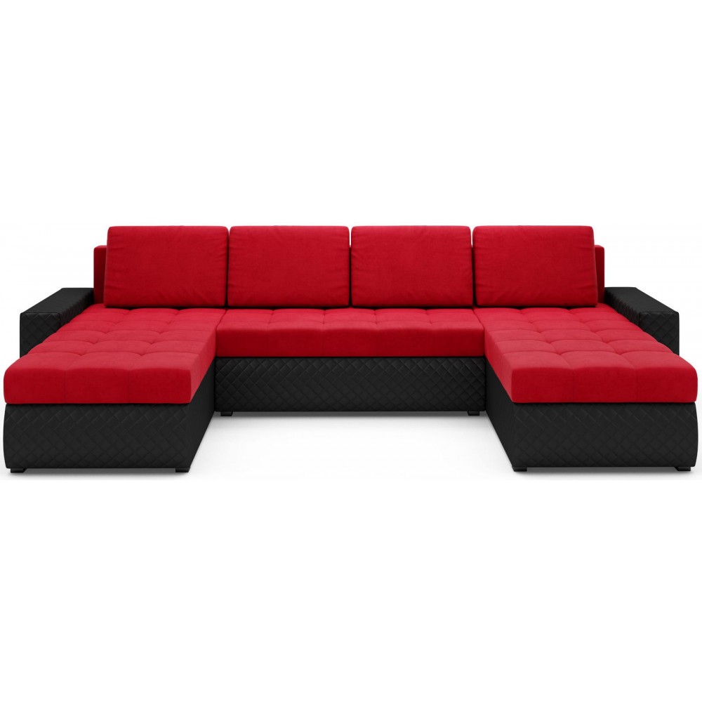 Γωνιακός καναπές Malaga max-Kokkino-Mauro