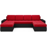 Γωνιακός καναπές Malaga max-Kokkino-Mauro