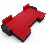 Γωνιακός καναπές Malaga max-Kokkino-Mauro