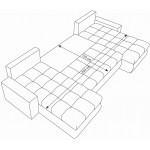 Γωνιακός καναπές Malaga max-Kokkino-Mauro