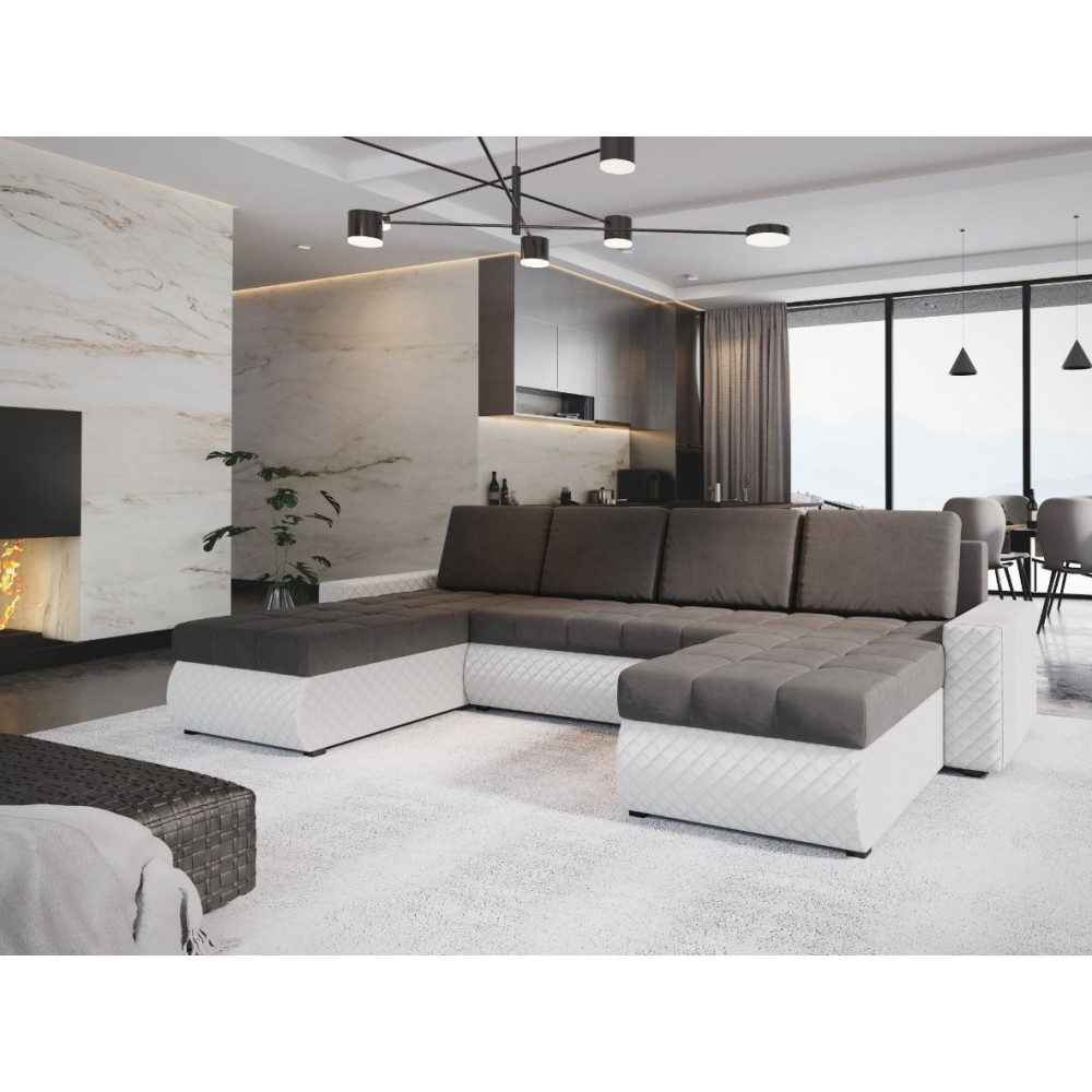 Γωνιακός καναπές Malaga max-Gkri-Leuko