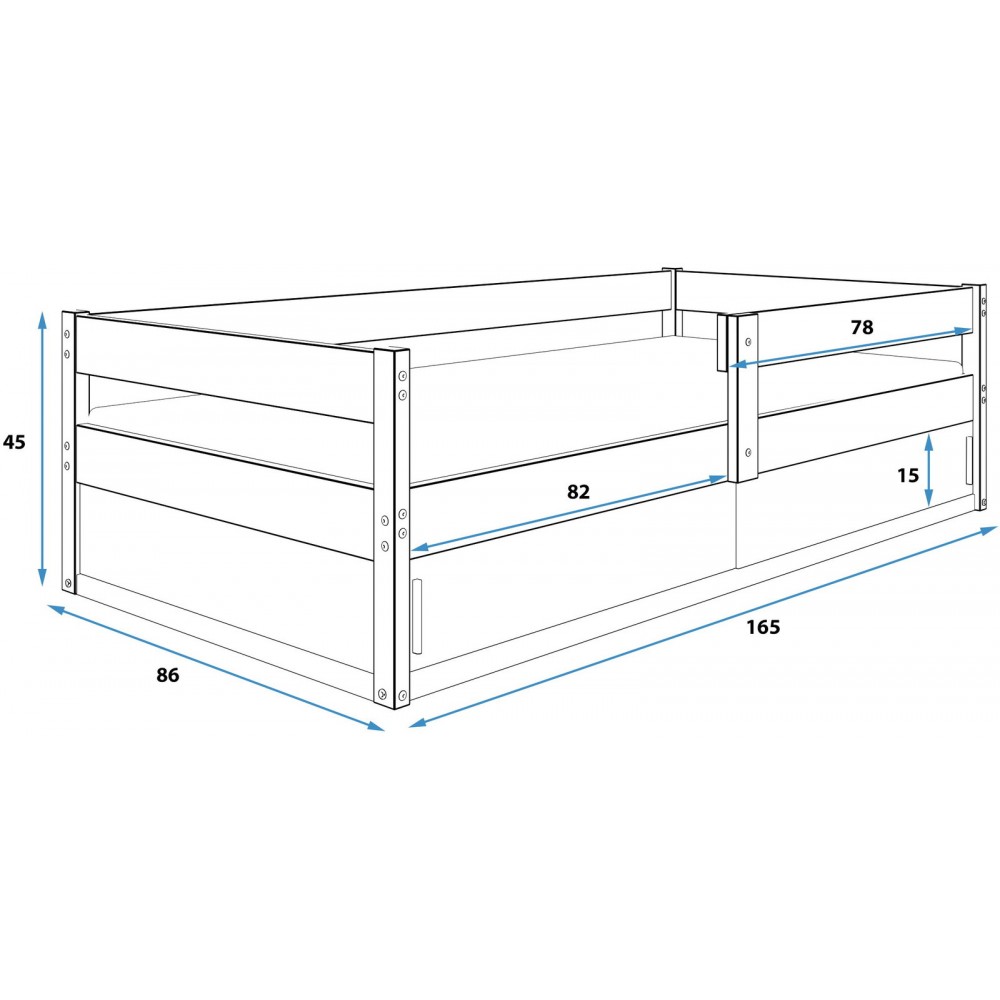 Παιδικό Κρεβάτι Boss-Leuko 165x86x45