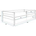 Παιδικό Κρεβάτι Boss-Leuko 165x86x45