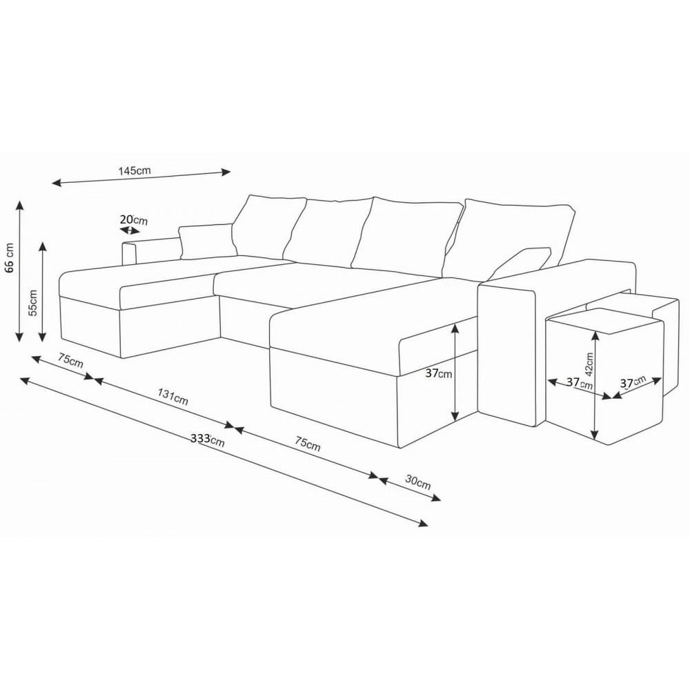 Γωνιακός καναπές Komo-Mauro-kokkino