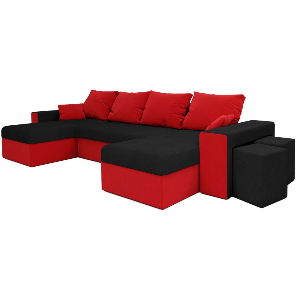 Γωνιακός καναπές Komo-Mauro-kokkino