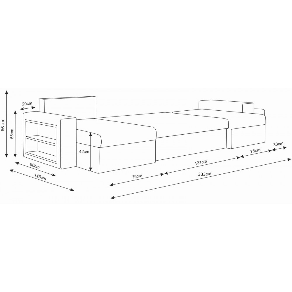 Γωνιακός καναπές Komo-Mauro-kokkino