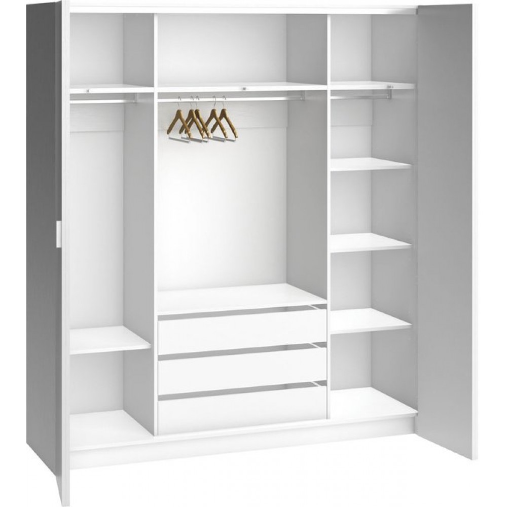 Ντουλάπα 4 You τετράφυλλη-Λευκό-180 x 57 x 240 εκ.