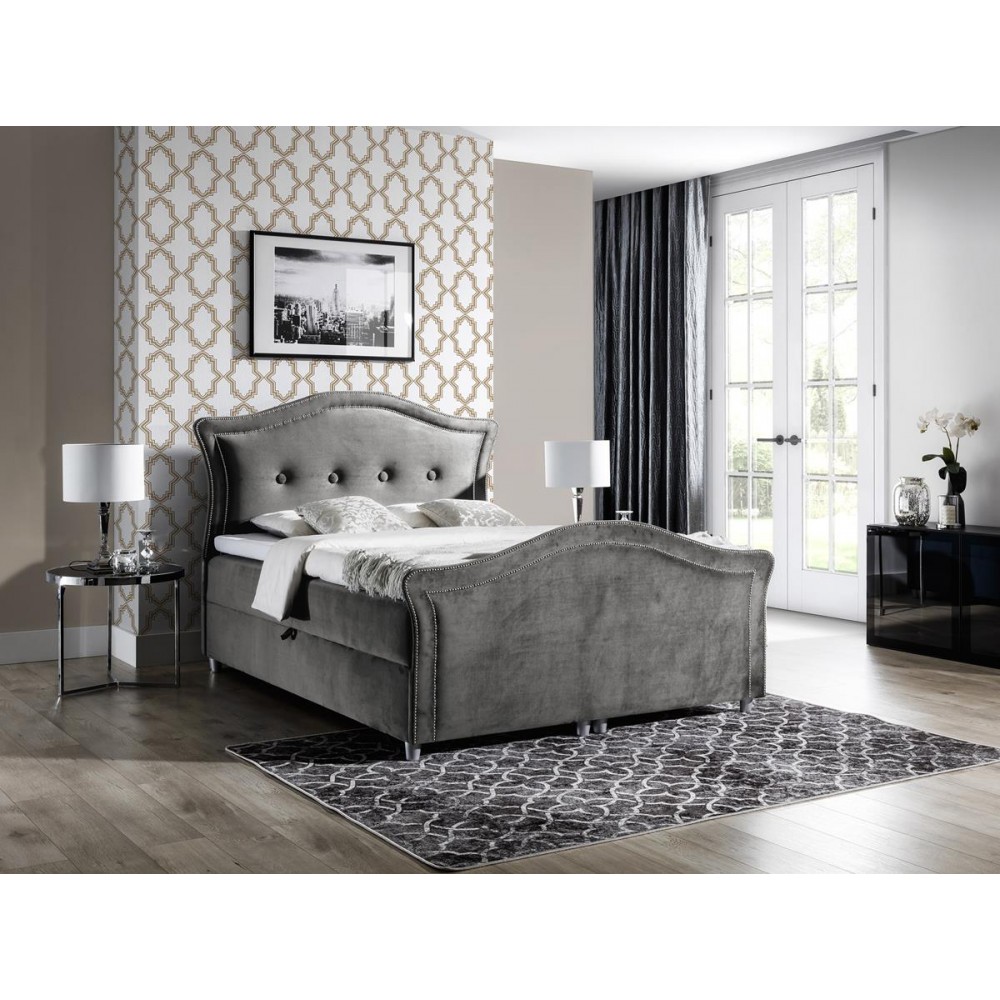 Επενδυμένο κρεβάτι Bedran Lux-Gkri-160 x 200 130x214x130