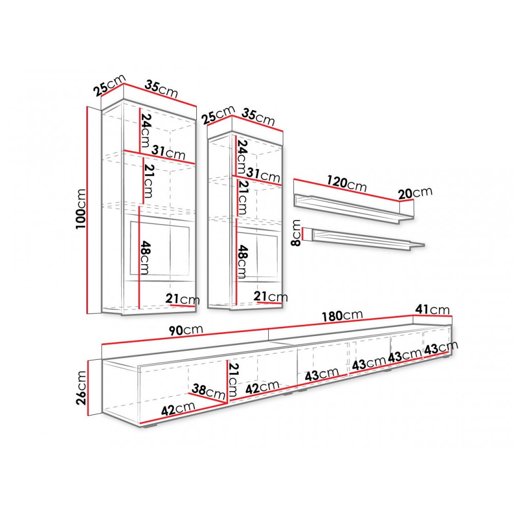 Σύνθετο Σαλονιού Bristol - Δρύς