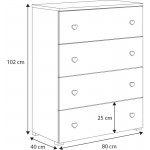Συρταριέρα Elsa-Leuko-Gkri 80x40x102