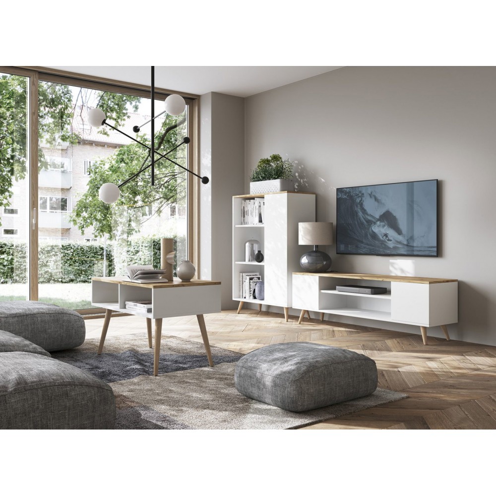 Τραπεζάκι σαλονιού Breath-Leuko-Xriso 90x50x55